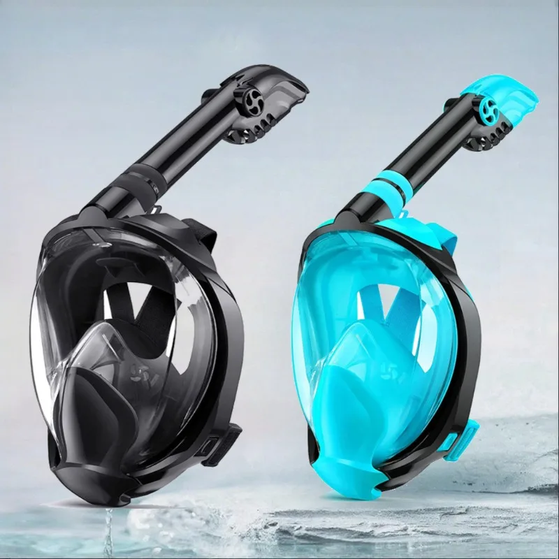 

180° Panoramic View Diving Mask with Side Breathing System Detachable Camera Mount Anti-fog and Leak-proof Included