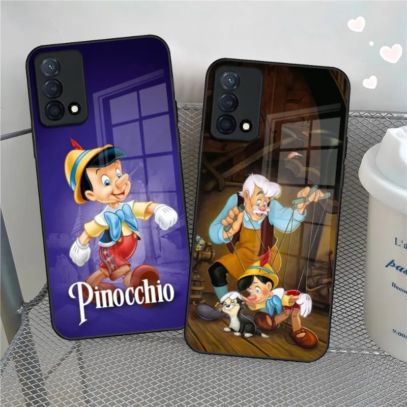 Pinocchio Phone Case For Oppo A95 A94 A93 A92 A55 A54 A15 K9 K7 Reno 7 6 5 4 Find X5 X3 X2 Toughened Glass