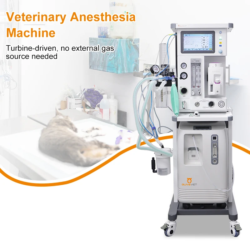 PEEP Turbine ETCO2 Oxygen Gas Machine Monitoring Vaporizer Animal Surgery Breathing Portable Veterinary Anesthesia Machine