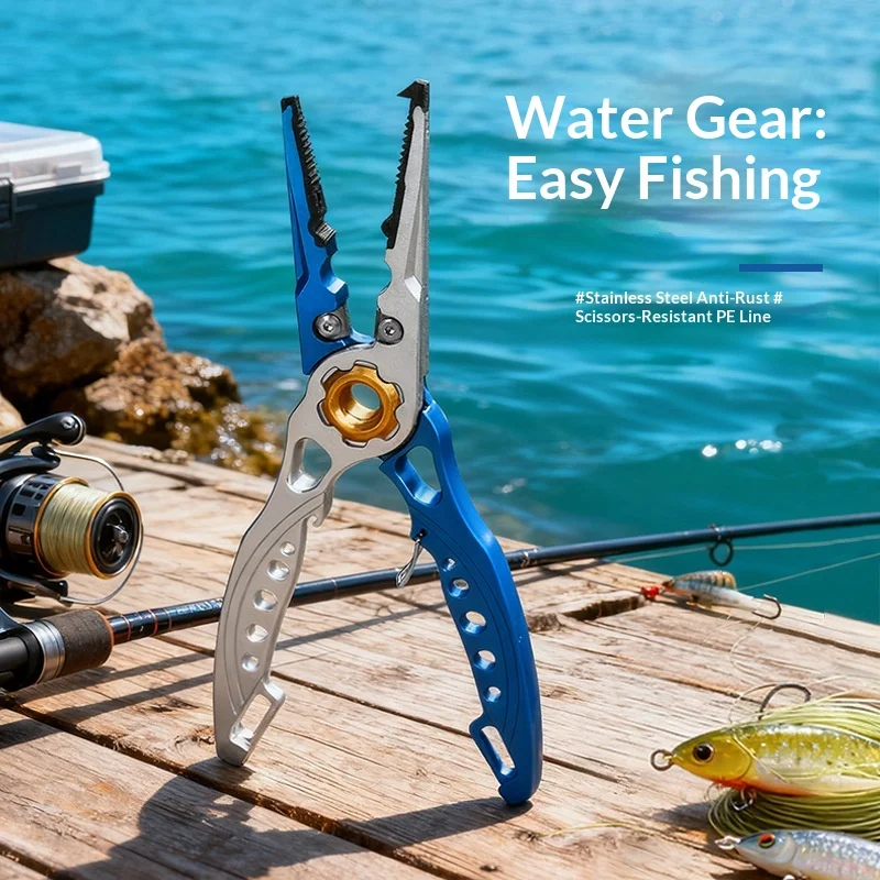 Aluminum Alloy & Stainless Steel 2CR13 Lure Fishing Pliers For Stream Use Lightweight Multifunctional Anti-rust