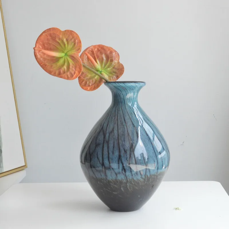 ジェーンヨーロッパアートフラワーアレンジメント色ガラス花瓶、アメリカンリビングルームテレビキャビネット、ダイニングテーブル花瓶