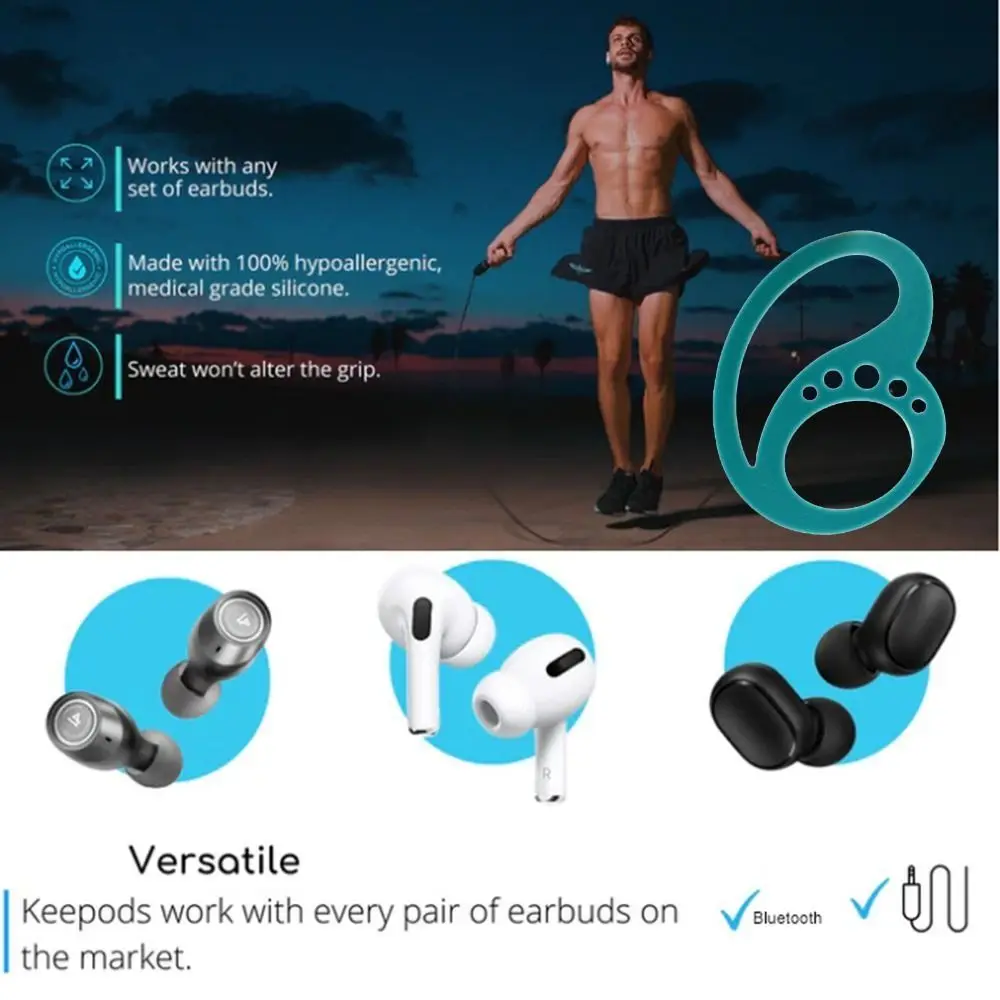 2pcs Silicone Earphone Protective Clip Prevent Falling Off Anti Drop Silicone Earbud Covers Anti Falling Non-Slip Keepods Keeps