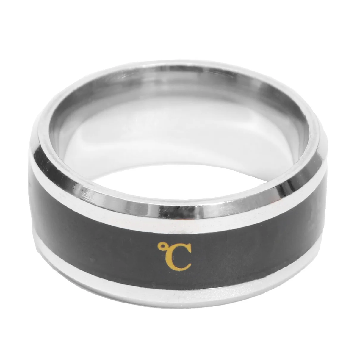 حلقة معدنية حساسة للحرارة مقاس 8 مم، حلقة إصبع متغيرة الألوان، تصميم دائري بسيط، هدية مجوهرات ساحرة فريدة لأصدقاء العائلة #3