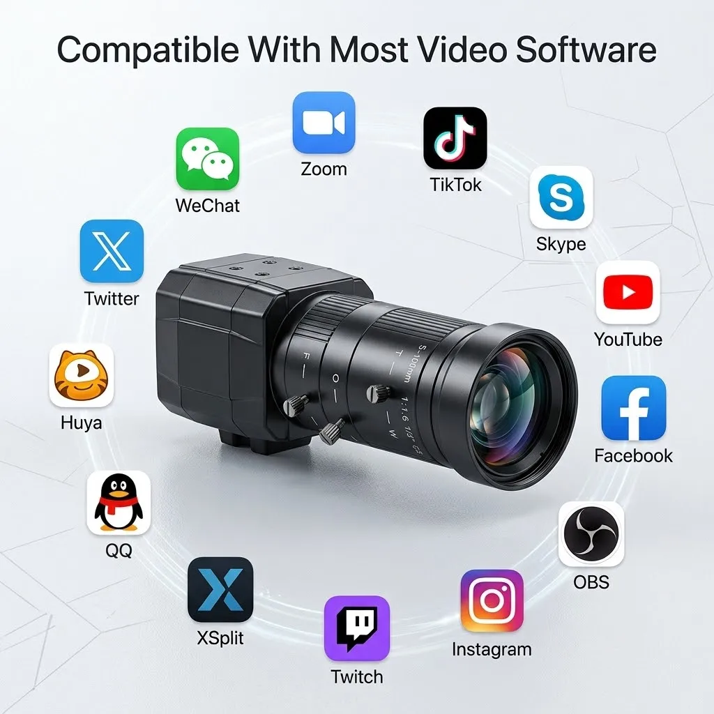 Industrial 5MP IMX335 1080P USB Camera Manual Zoom Lens 2.8-12mm 5-50mm 5-100mm for Visual Recognition Live Streaming PC Linux view 3