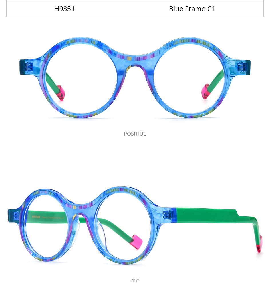 HEPIDEM Acetat Brille Rahmen Frauen übergroße große runde Brille japanische handgemachte Brille dicke transparente Brille 9351 – Detail 6