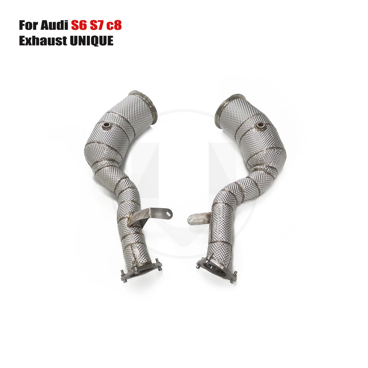 UNIQUE For Audi S6 S7 c8 2.9t With insulator downpipe With cat/without cat exhaust pipe