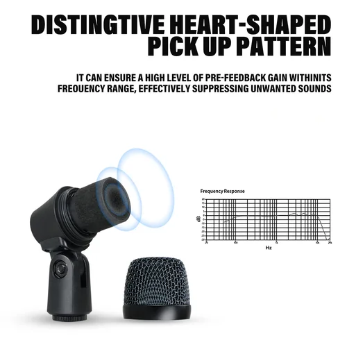 Imagen 2 del producto Serie de tambor militar pequeño, instrumento cardioide con cable, micrófono de tambor con Clip, montaje en brazo para micrófono de grabación profesional