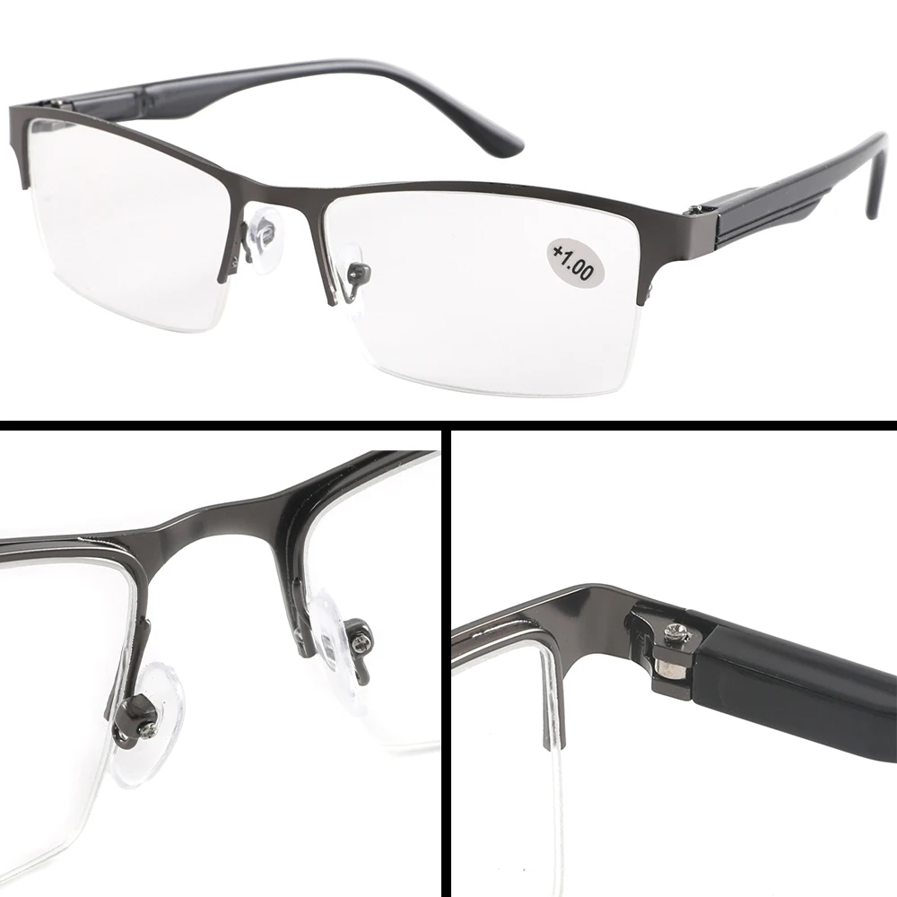 Reading Glasses for Men Women Alloy Eyeglass Frame Spring Hinge Glass Anti Glare Filter Lightweight Eyeglasses Quality Readers image 4