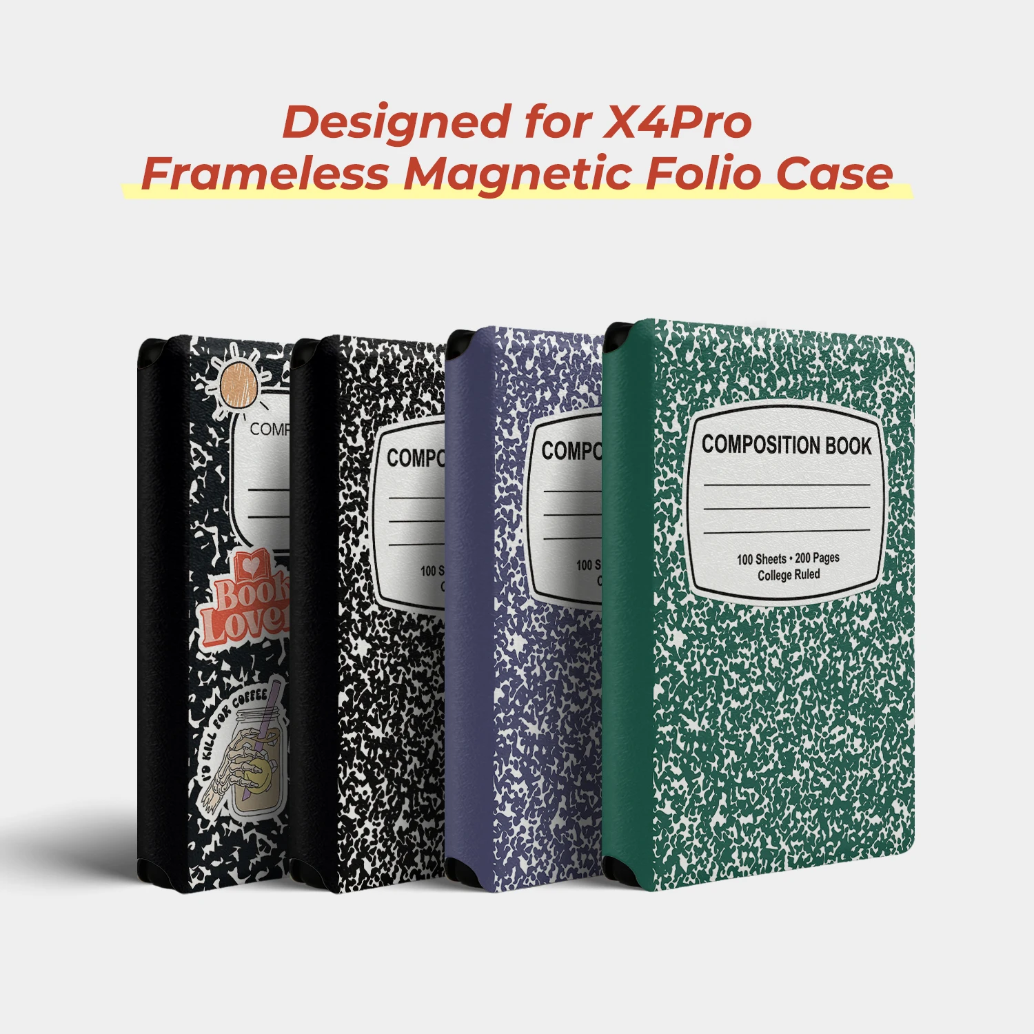 twosheep Composition book Case suit for XTEINK X4 Pro X4Pro Magnetic Frameless Ultra Thin Shell Slim Skin Protective Guard