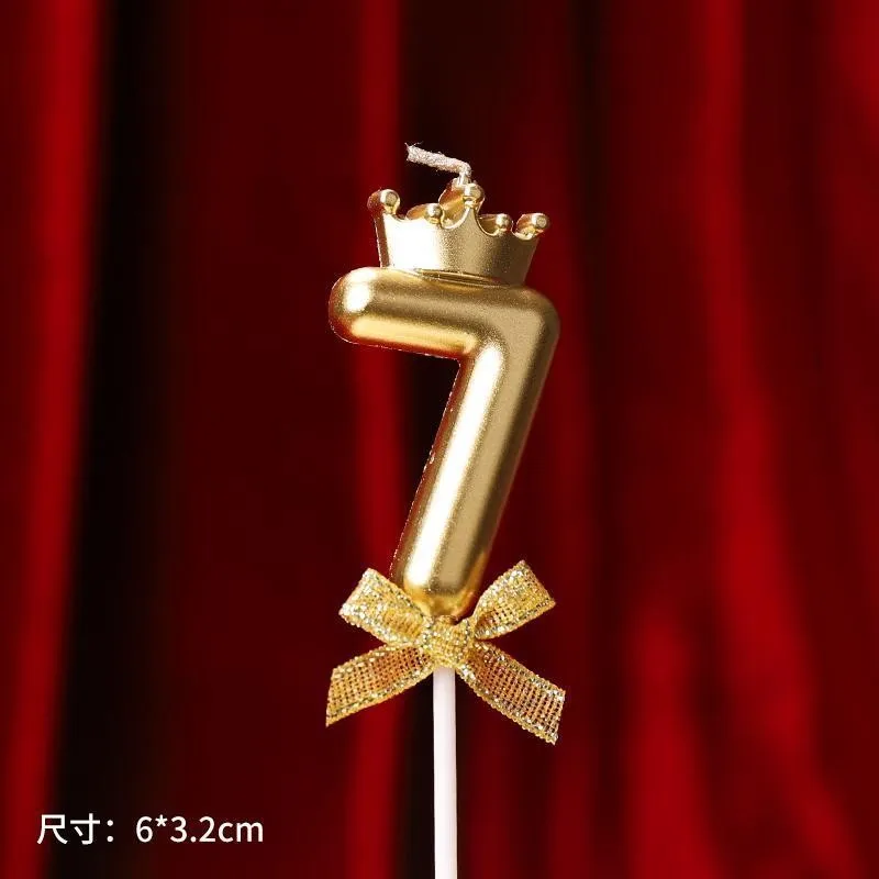 Number Birthday Candles OriginalLight Gold Crown Birthday Cake