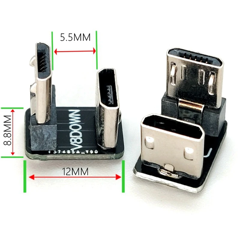 90 Degree U‑Shaped Elbow Micro USB Female To Male Adapter Converter Right Angle Micro USB Connector For Android Samsung Huawei