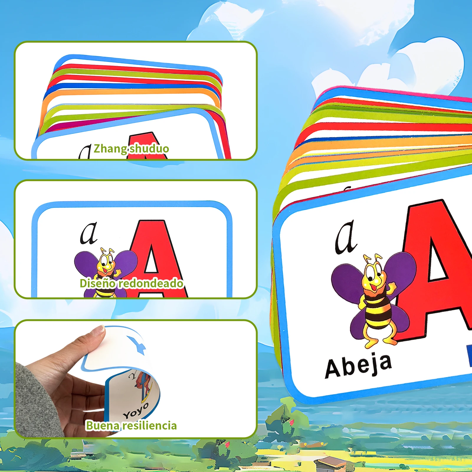 Bestseller in Spanish! Baby Cognition Book and Letter Card Set for children's learning, Spanish children's storybooks