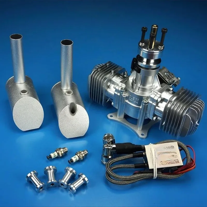 Model aircraft engine live start set, two-cylinder engine for aerial drone