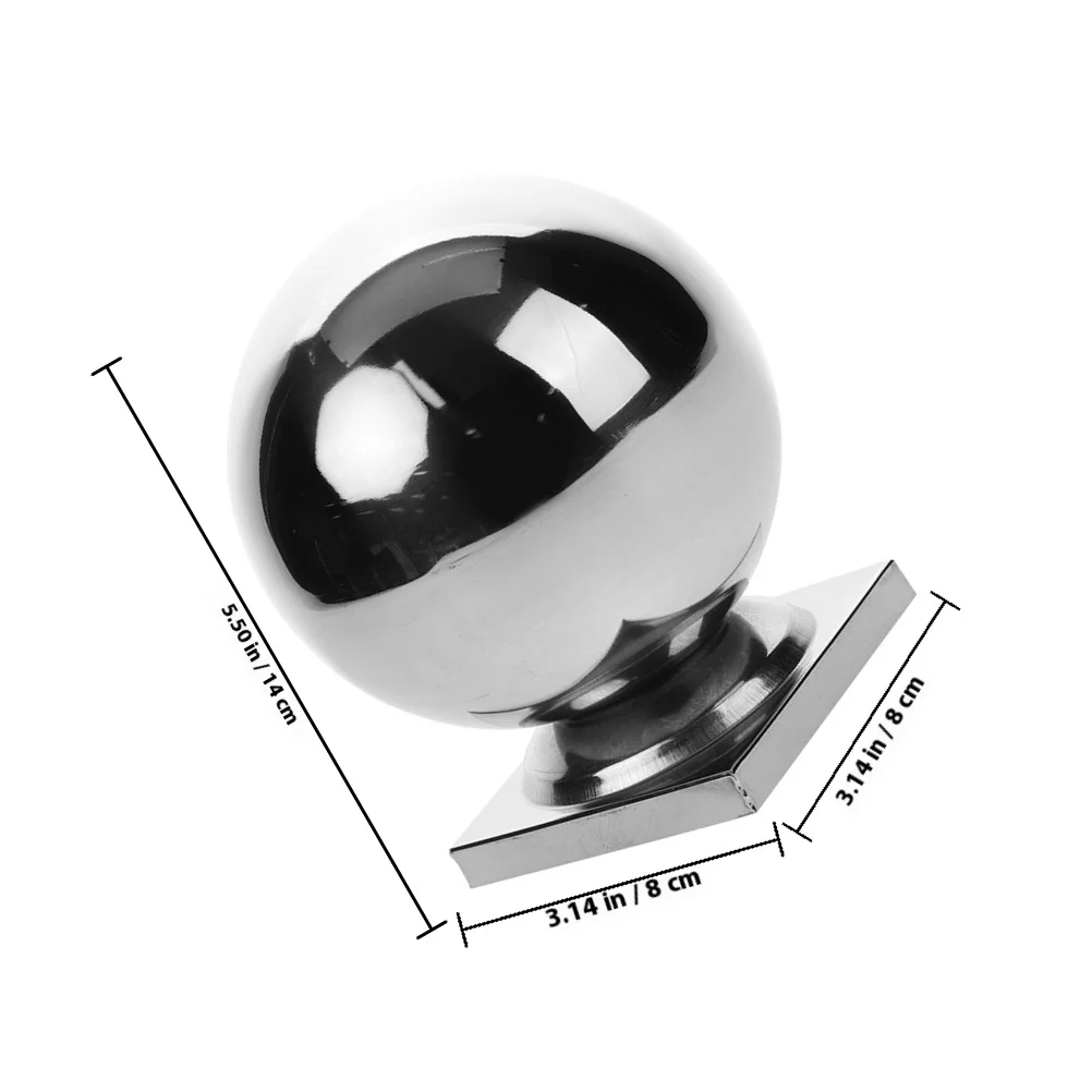 2pcs Stainless Steel Ball Post Cap Fence Gate Decorative Accessory Durable Outdoor Railing End Cap For Deck Porch Stair