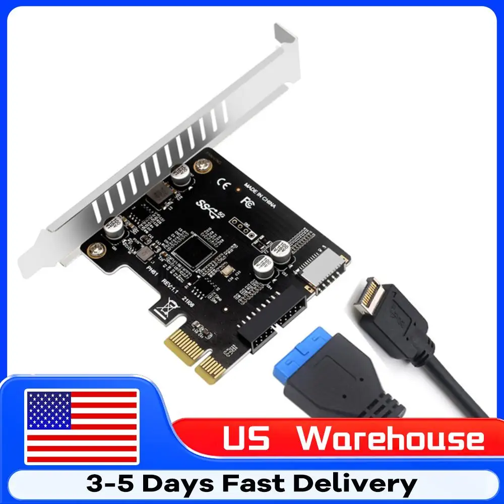 

PC PCI-E To USB 3.0 Hub Splitter Expansion Card 19PIN PCI-E To USB 3.0 Hub Splitter Extender Card