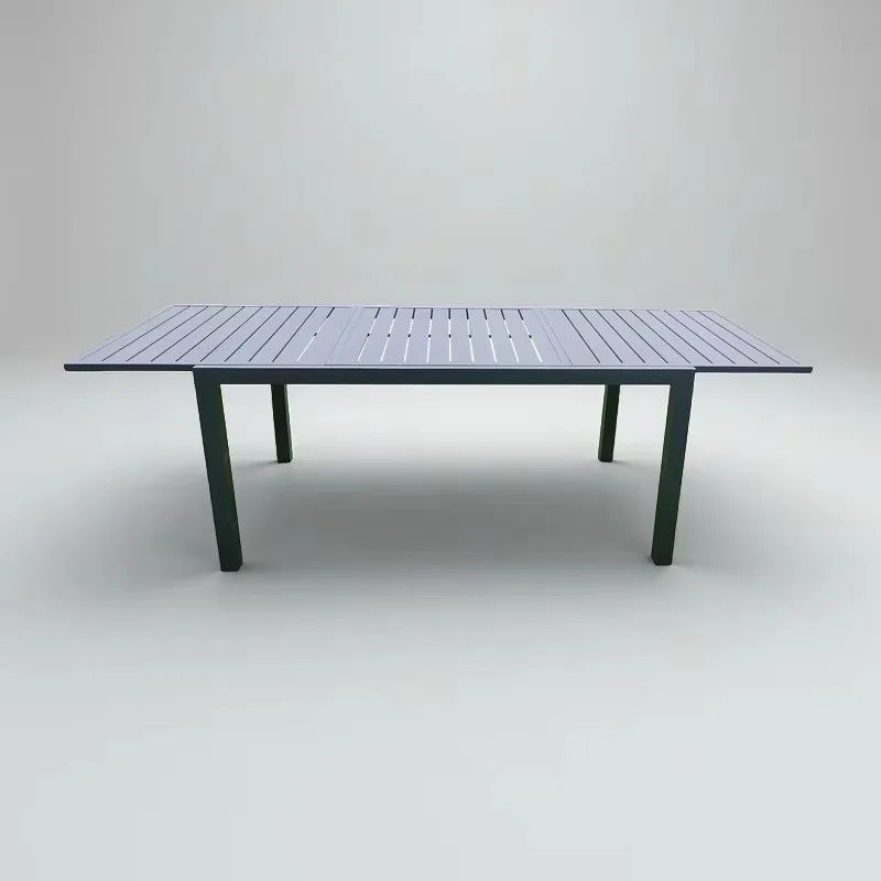 Outdoor stretch table aluminum strip outdoor courtyard telescopic table open-air garden dining aluminum frame table