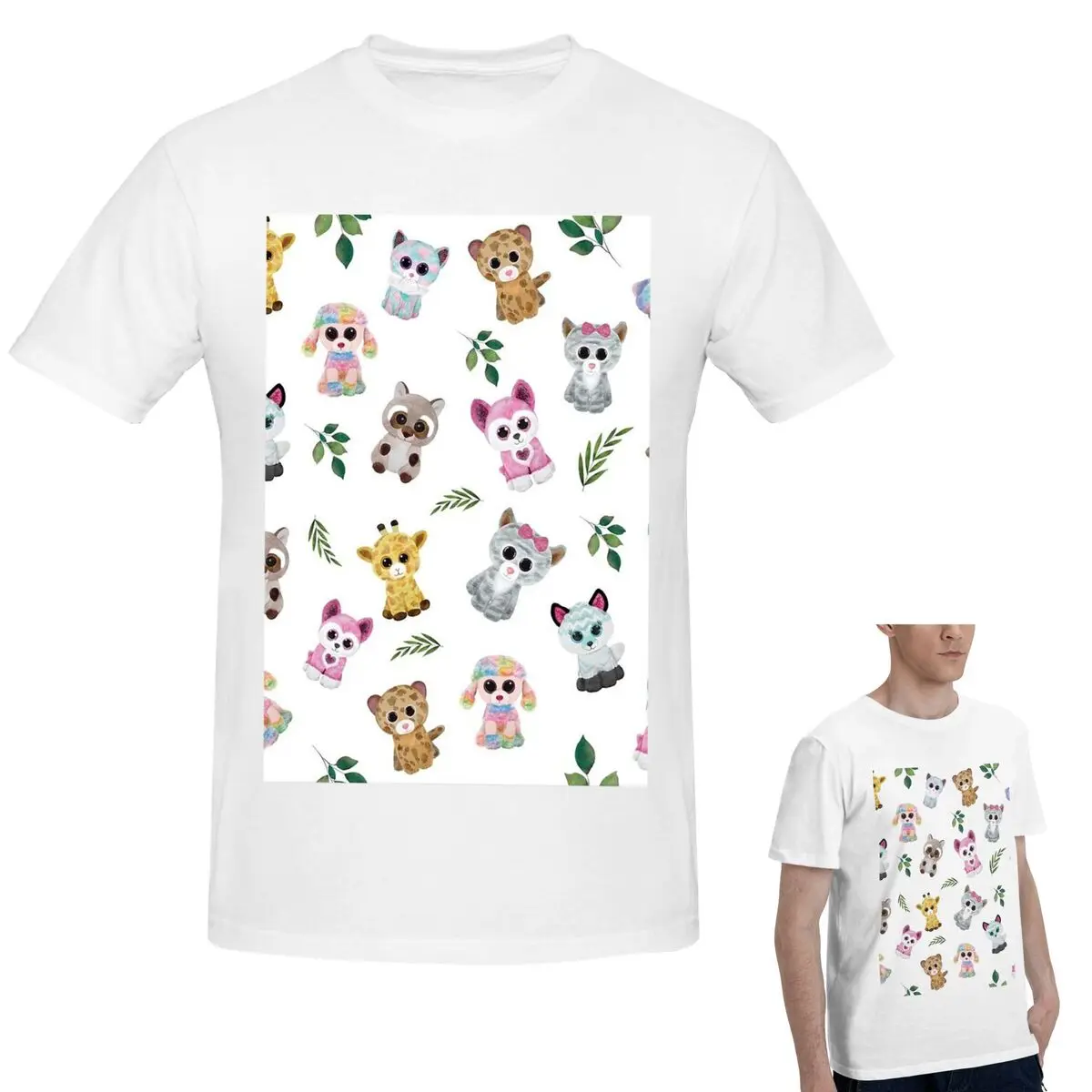 

100% Cotton Beanie Boo T-Shirt Men's Classic Oversized T Shirt Men O-Neck Summer Shirts Tops S-6XL