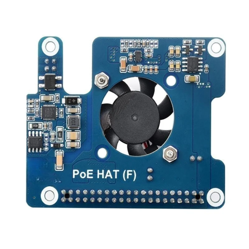 Para rpi5 poe placa expansão módulo fonte alimentação ethernet com ventilador metal dissipador calor 802.3af/no transporte da