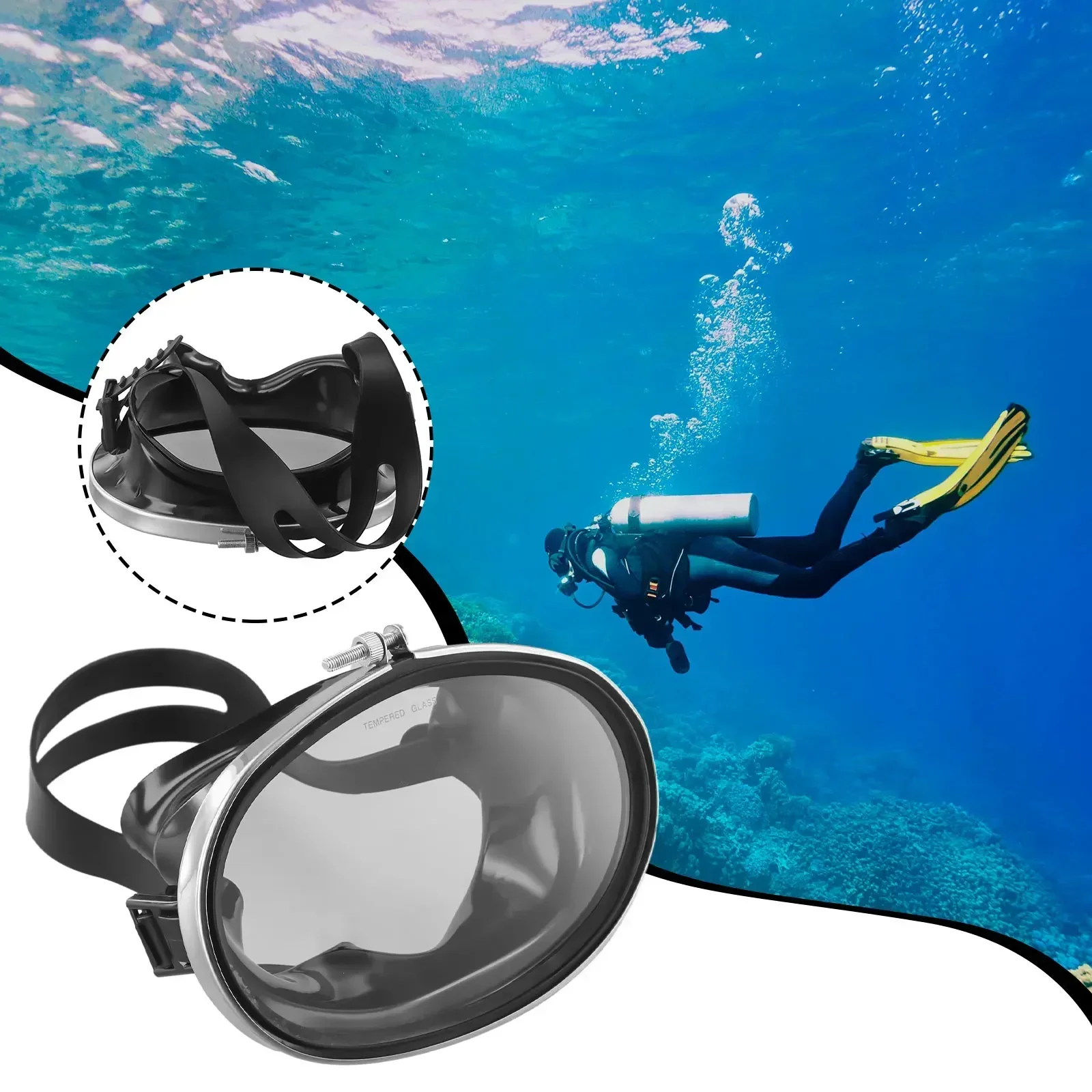 

Practical Quality Useful Diving Goggle Scuba Mirror Fishermen's Mirror 1pcs 4mm Thick Adjusted Anti-fog Black