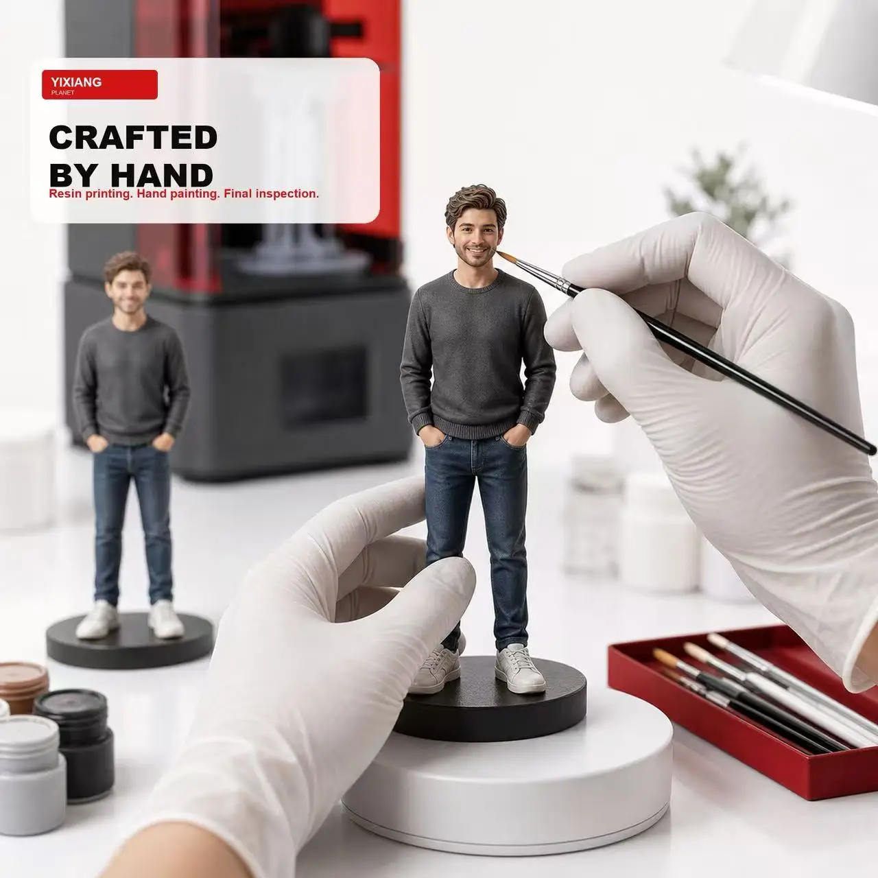Custom 3D Printed Resin Figure Personal Photo Simulation Customization Character Model Ornament Three Dimensional Gift
