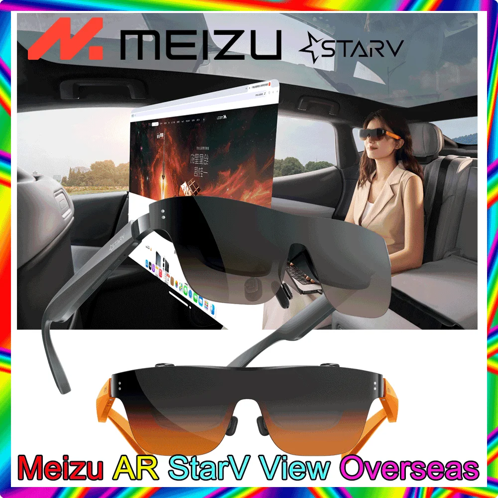 Overseas version Meizu StarV View AR Smart Glasses 120Hz Micro HD OLED Screen 3D MAX VR Glasses Myopia Adjustment AI Glasses