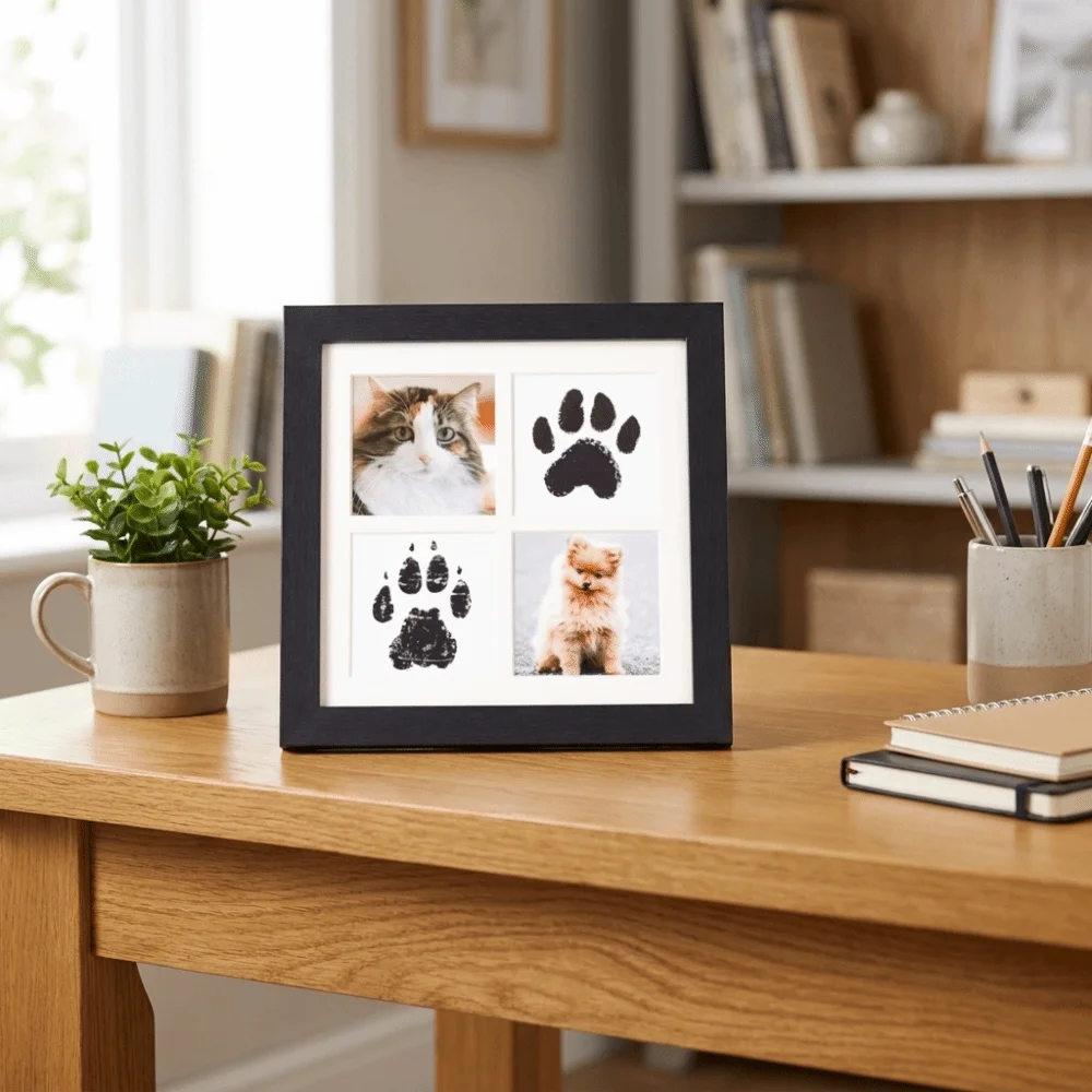 Inkless Pet Paw Print Kit Decorative Density Board Pet Footprint Keepsake Kit Handmade DIY Imprint Kit Pet Memorial