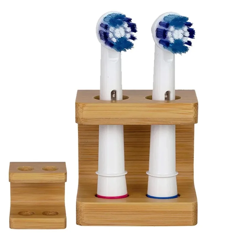 Multi Slots Electric Toothbrush Head Holder Home Mini Portable Durable Hotel Natural Bathroom Bamboo Stand Non Slip Freestanding