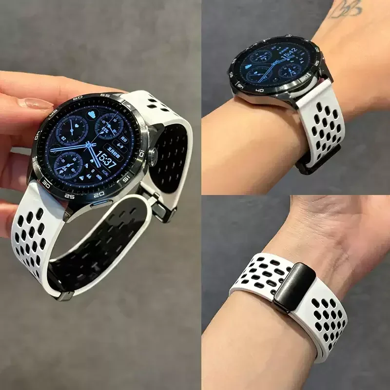 22mm 20mm Magnetic Band for Samsung Galaxy Watch 5 6 7 4/6 Classic Active 2 Silicone Bracelet Huawei GT4 GT3 2e Breathable strap