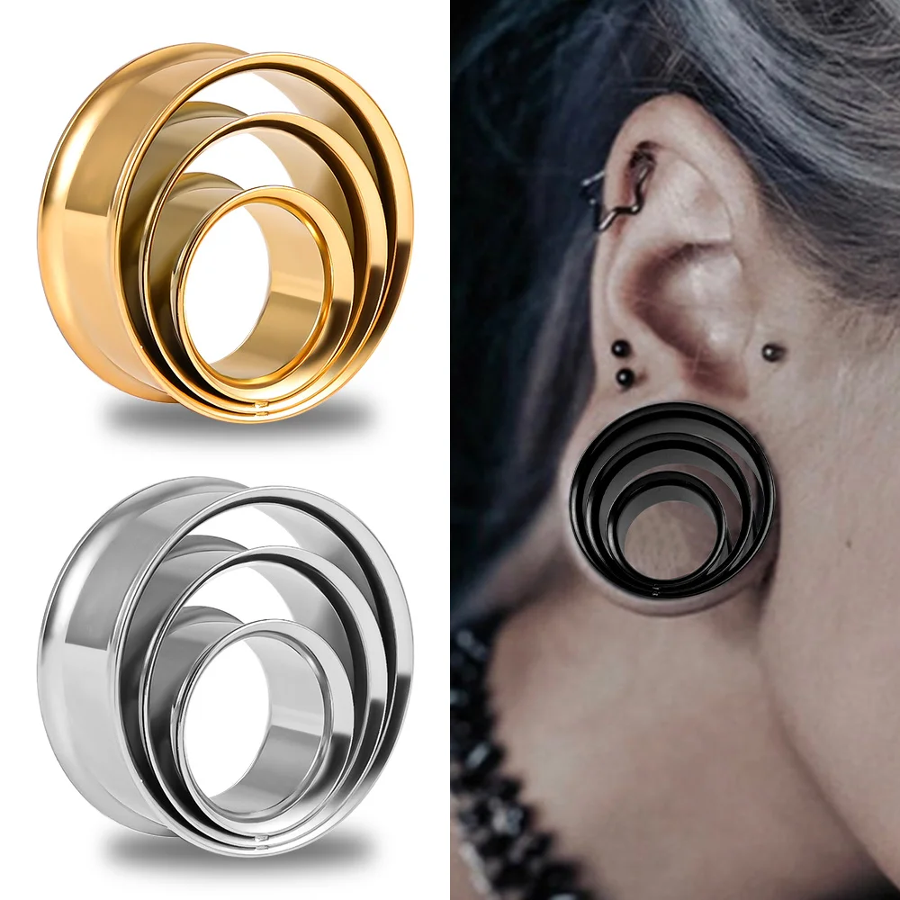 

Vankula 2PCS Ear Plugs Spiral Stainless Steel Tunnels Stretcher Gauges Expander 10mm-30mm Body Piercing Fashion Jewelry Gift