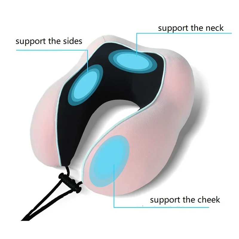 Travel Pillow Plane Solid Therapy Pillow Slow Rebound Memory Foam Core Pillow for Office Cervical Neck Pain Support