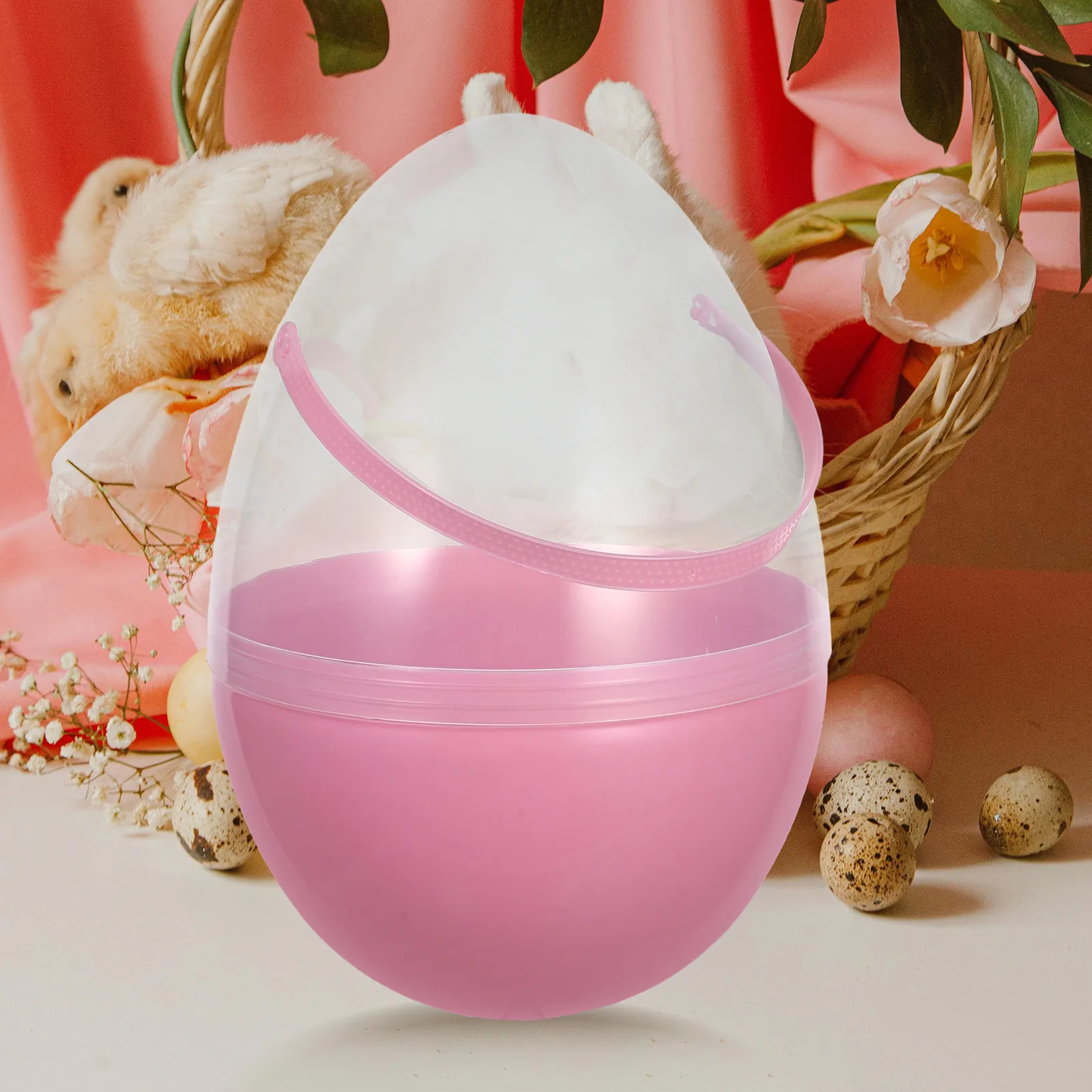Party Games Easter Egg - 대형 투명 플라스틱 부활절 바구니 25cm
