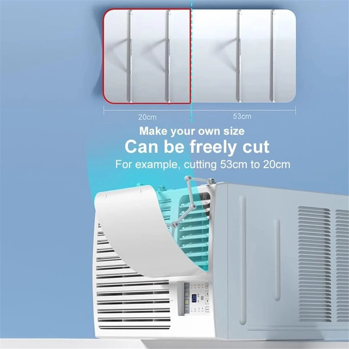 AT77 เครื่องปรับอากาศแบบหน้าต่างกระจกหน้ารถ Universal - แผ่นกั้นหน้าต่างเครื่องปรับอากาศในห้อง - ป้องกันการเป่าลมเย็นโดยตรง