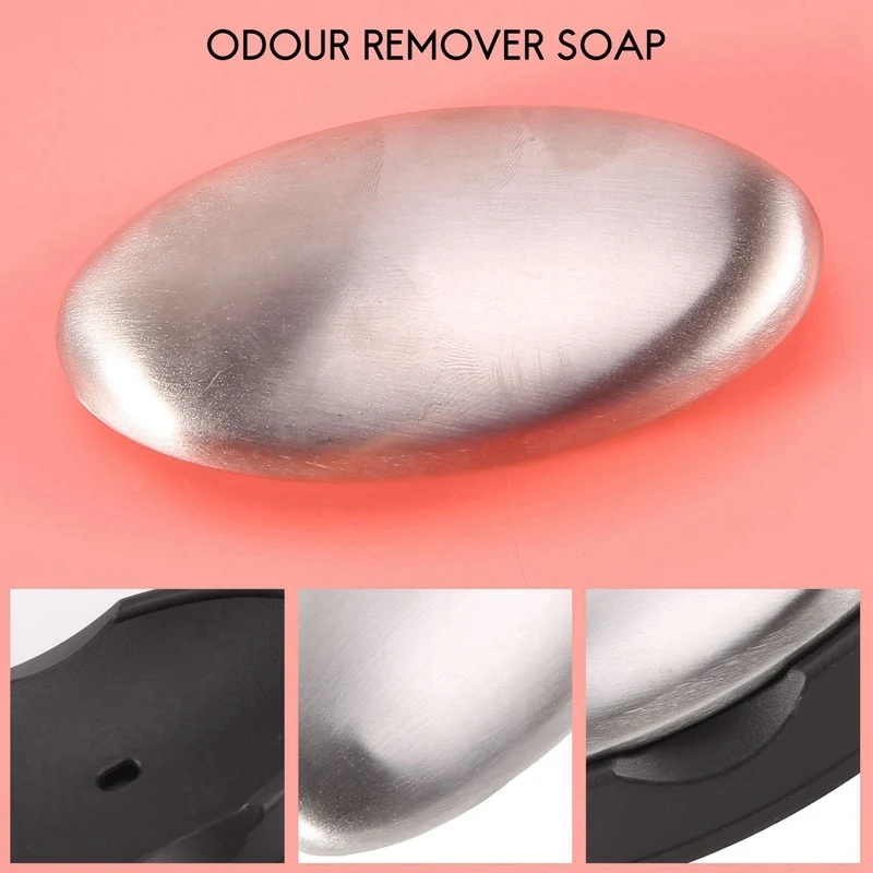 3X Stainless Steel Soap Hand Eliminating Odor Smell Odour Remover Holder Included(88Mm X 46Mm X 19Mm)