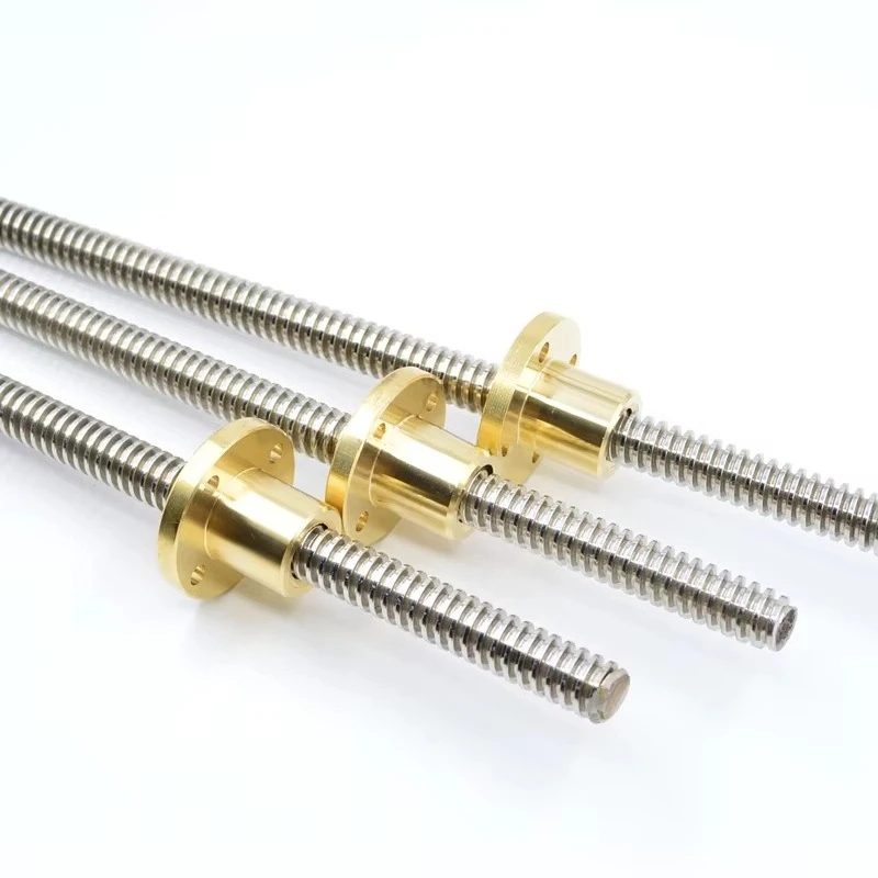 Atacado novo parafuso trapezoidal de aço inoxidável 304 com porca de cobre TR10 para TR40 parafuso de chumbo esférico de rolamento