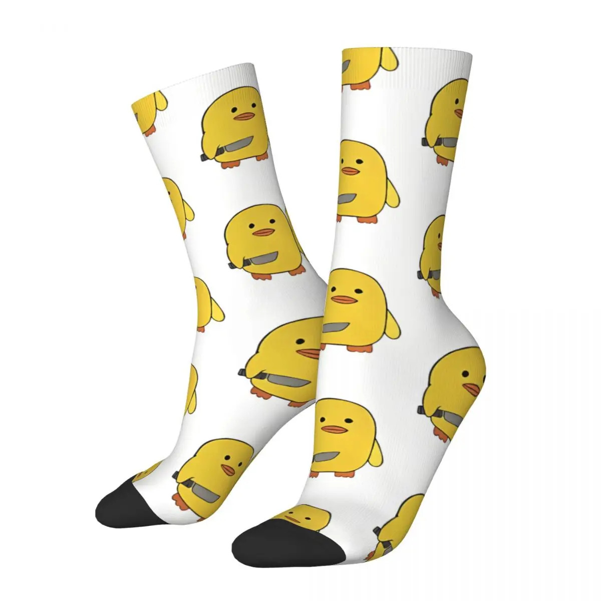 Funny Crazy Sock for Men Intimidating Duck Hip Hop Breathable Pattern Printed Crew Sock Casual Gift