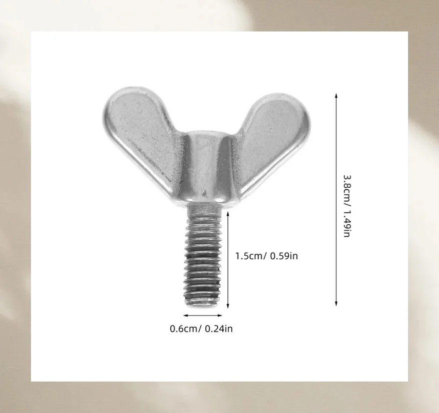 

2 Pcs 304 Stainless Steel Wing Nut Screws With Flat Hexagon Socket Head For Flagpole Furniture And Bed Frame installation