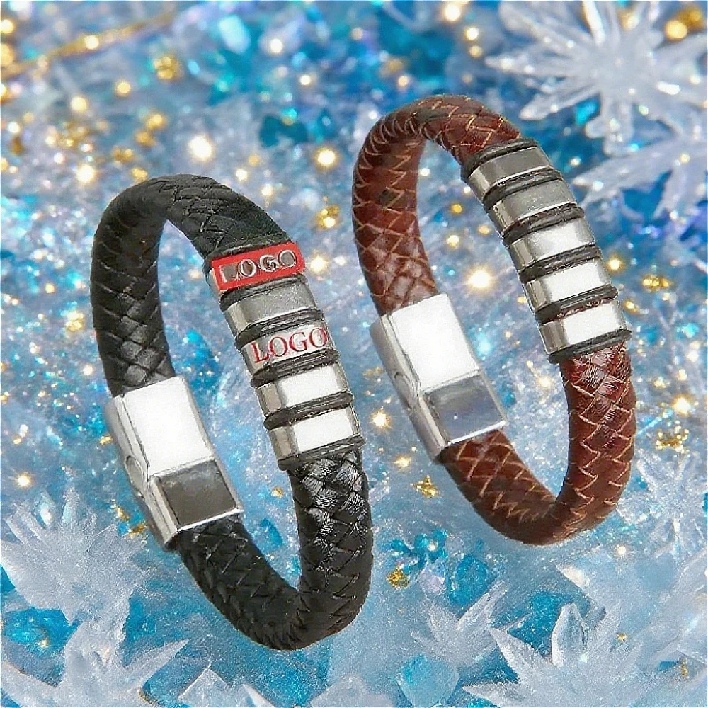 

Winter Anti-Static Bracelet Custom Logo Leather Five Ring Static Eliminator Hand Chain Body Eliminates Static Electricity Gift