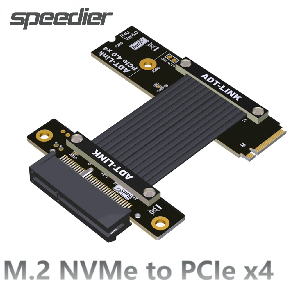 

M.2 NVMe к PCI Express 4,0x4 удлинитель адаптер Jumper PCIe x4 к M2 MKey поворотный угол удлинитель Кабель для графической видеокарты