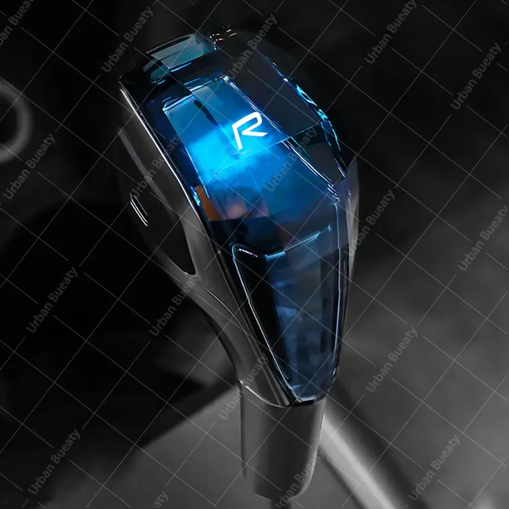 볼보 C30 C70 S40 S60 S70 S80 S90 V40 V60 V70 V90 XC40 XC60 자동차 범용 크리스탈 핸들 기어 변속 노브 기어 헤드 (LED 포함)