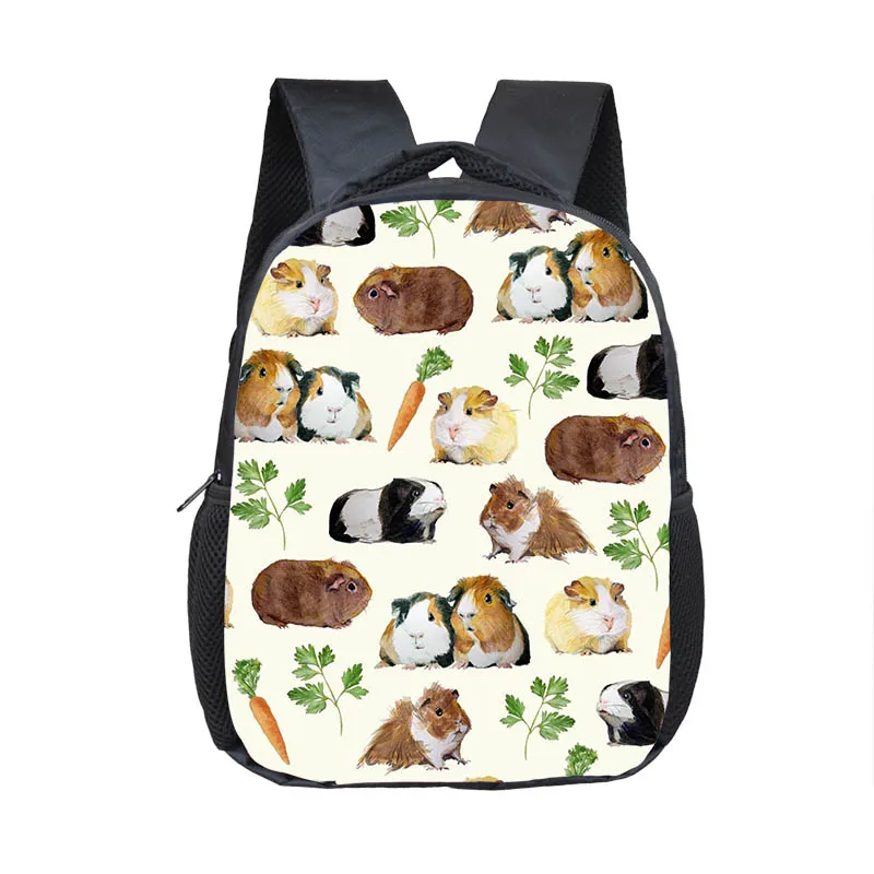 Cute Guinea Pig Mochila para meninos e meninas, mamífero Cavy Print mochilas escolares, 16 Polegada grande capacidade, mochila de viagem esportiva, Kids Gift