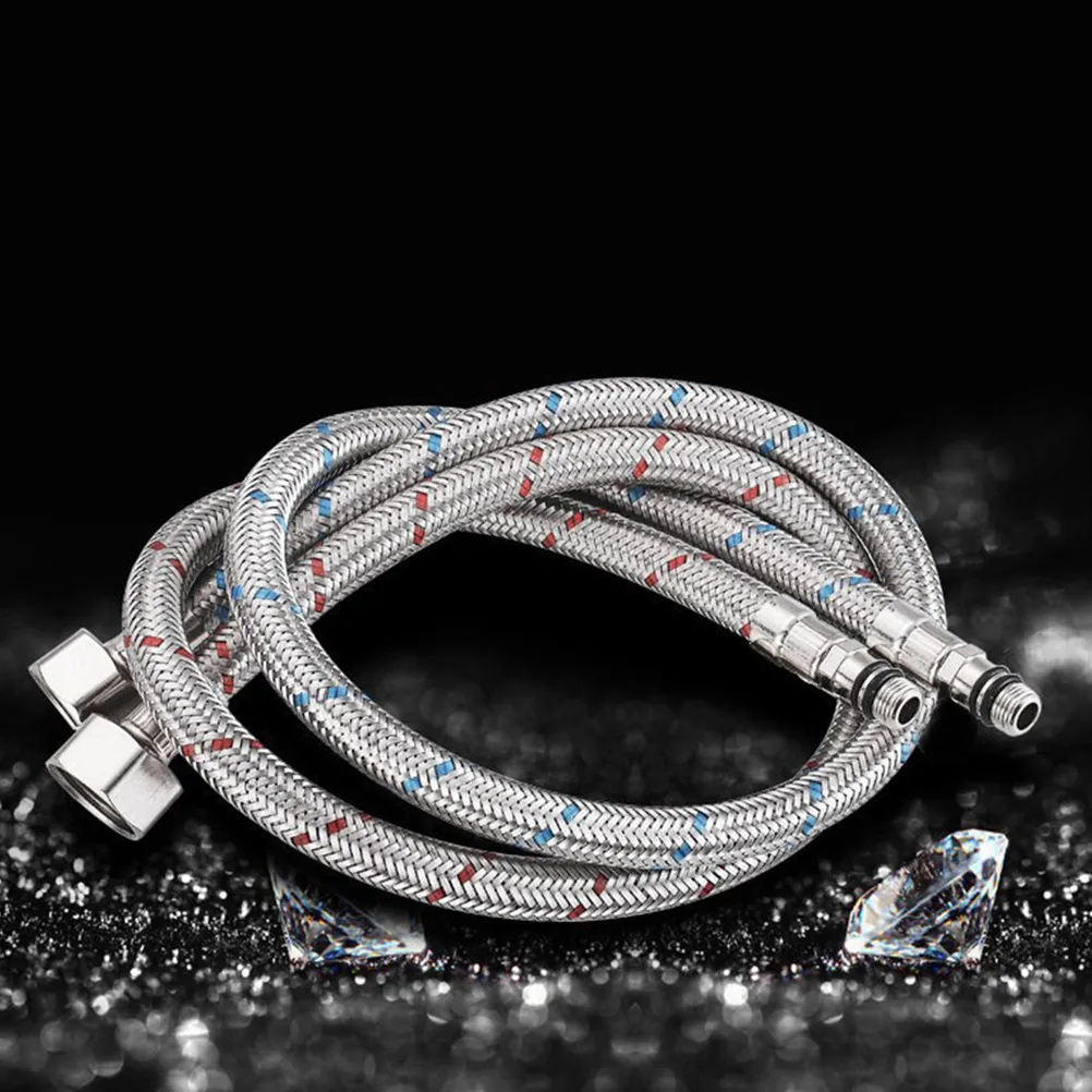 2Pcs Stainless Steel Braided Hose Flexible Water Line for Kitchen Bathroom Faucet Supply Connector Faucet Hose