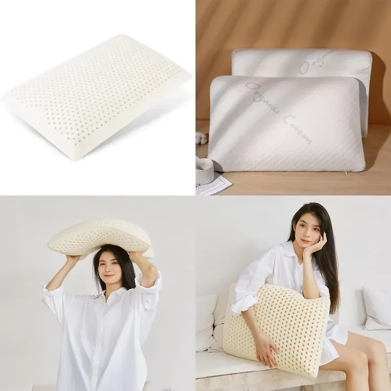 

【CHIMU HOME】 Queen Size 100% Talalay Latex Foam Pillow for Dunlop Tech