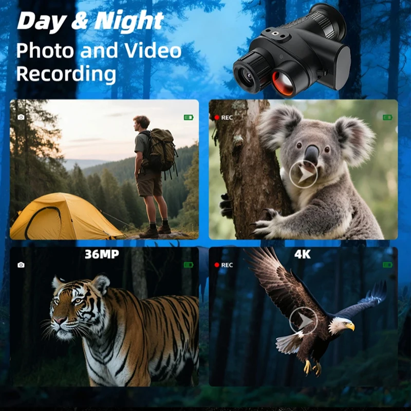 NV4500 850nm Infrared Digital Helmet Night Vision Monocular Goggles 400m Night Vision Telescope 7x Zoom IP54 Waterproof Hunting