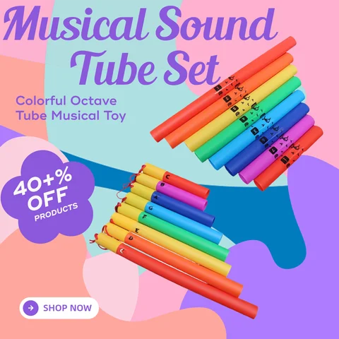 Musical Sound Tubes Classroom Instruments 8 Tones Sound Tube Diatonic Set of 8 for Boys Girls