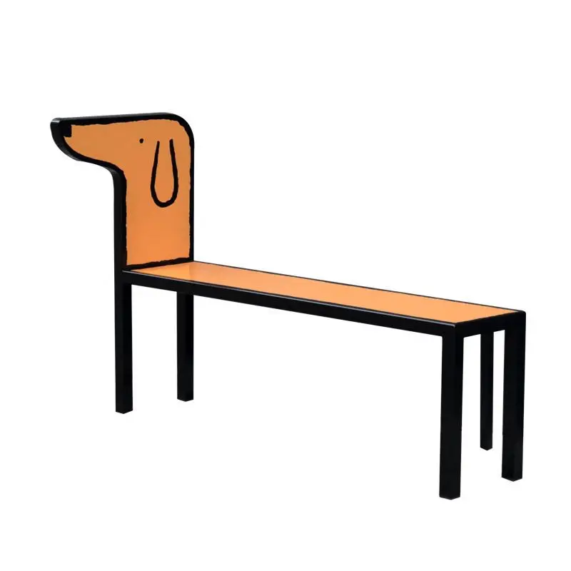 

Puppy stool creative shoe change bench dining chair art tide brand decoration playful dog back chair
