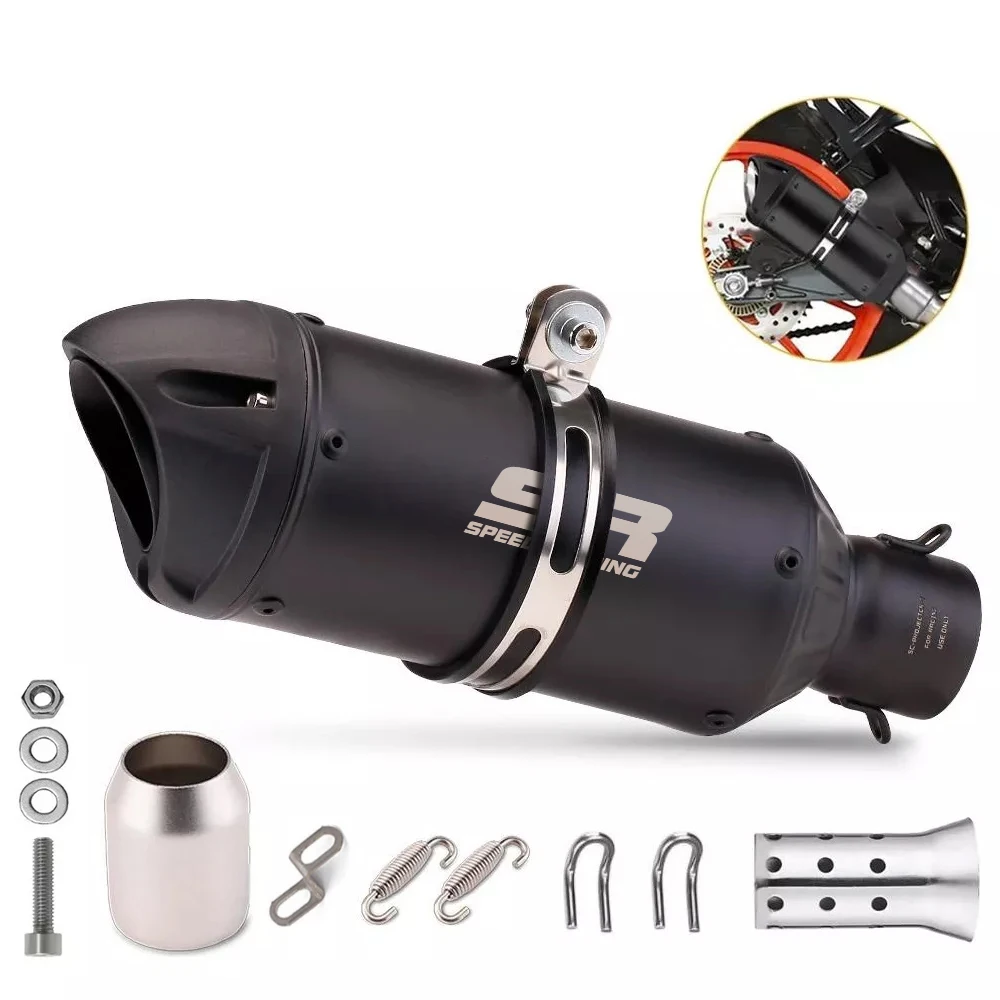 Black Duckbill Universal 35-51mm Exhaust Muffler For Motorcycle Multicolor Motorcycle Exhaust Muffler Pipe Escape Moto LeoVince