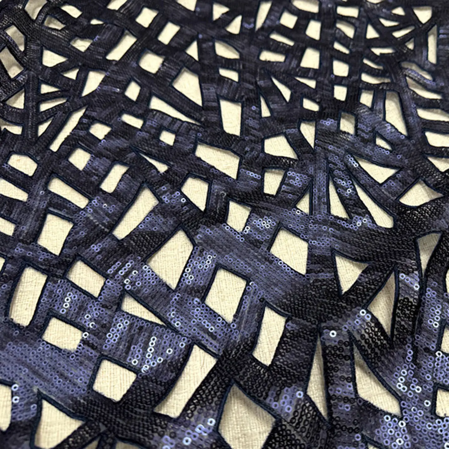 35 Momme Wide Width Embroidered Sequin Silk Organza Fabric Mulberry Silk for Clothing Structured Drape