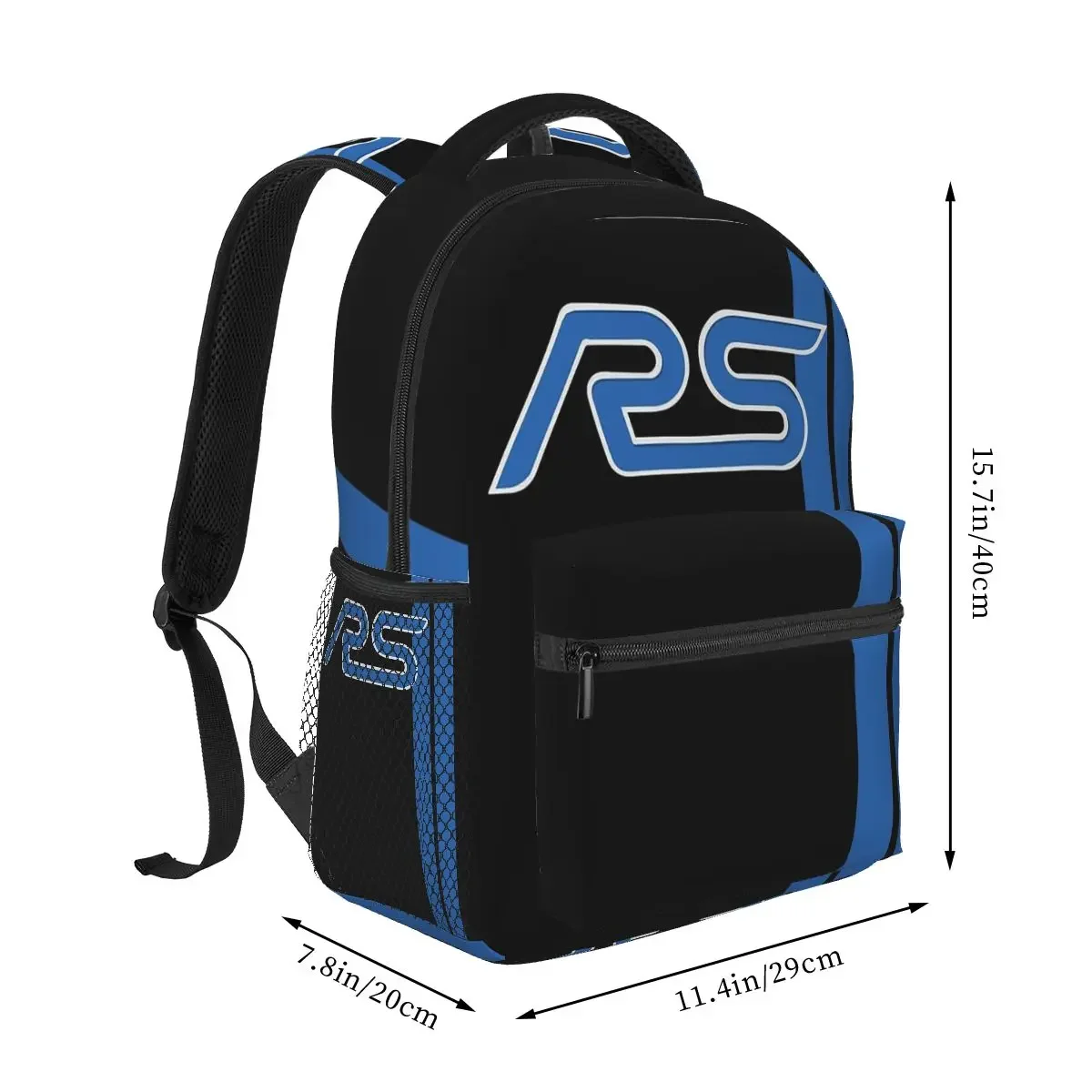 Ford Focus Rs Nitrous Blue Racing Stripes Backpacks Boys Girls Bookbag Students School Bags Cartoon Travel Rucksack Shoulder Bag