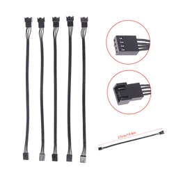 5PCS Black 4 Pin PWM CPU Fan Wire Connector Adapter Computer Fan Extension Power Cable Replacement Accessories 24AWG Power Cable