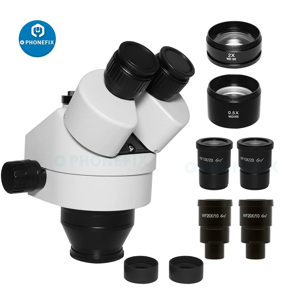 

3.5X-180X Trinocular Stereo Microscopio Continuous Zoom Industrial Microscope WF20X Eyepiece for Phone PCB Chip Soldering Repair